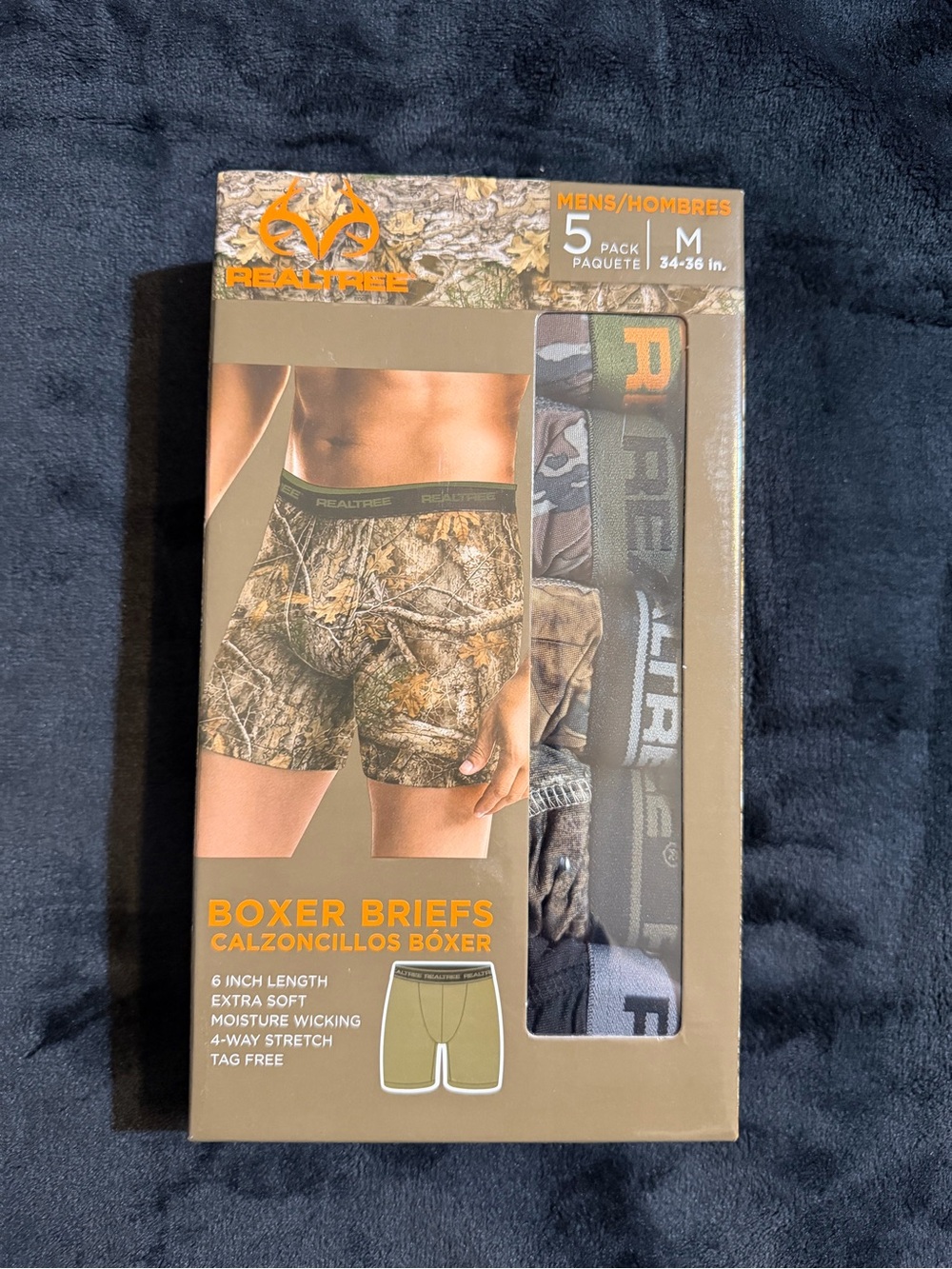 Realtree Men's Camo Boxer Briefs - Olive Green (5-Pack) M